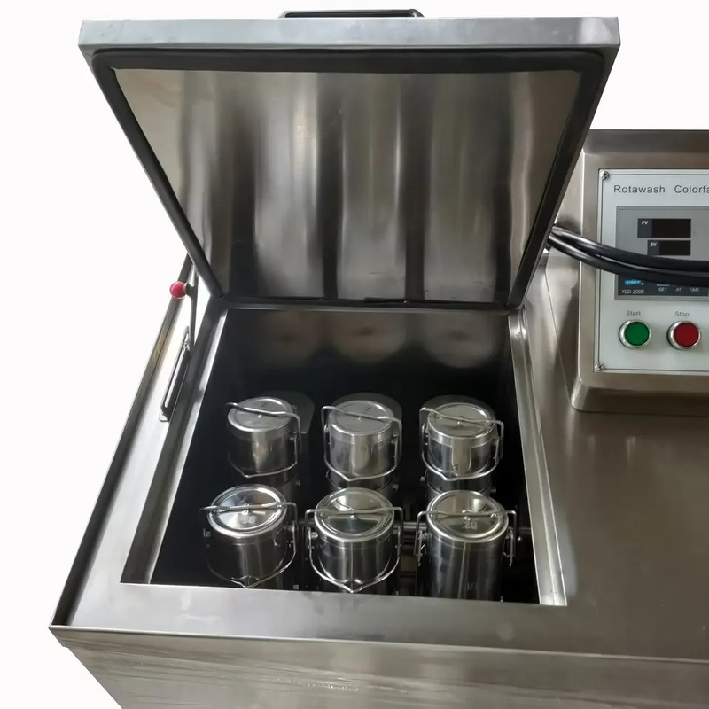 Macchina ad alta resistenza al colore per la prova dei tessuti con corpo in acciaio inox e tempo di funzionamento regolabile