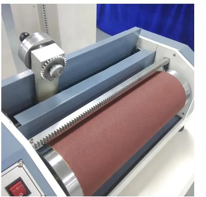 Macchina per test di abrasione DIN conforme ISO 4649 Strumento per test tessili per il conteggio dei risultati