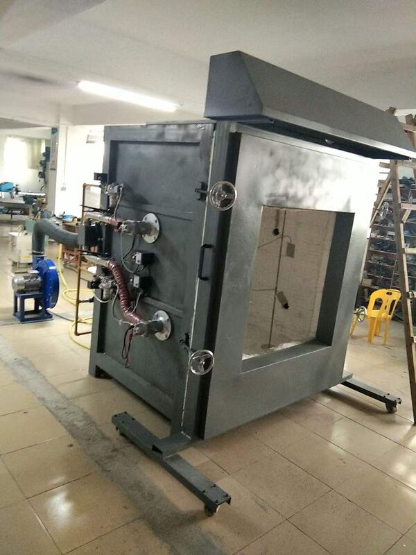 Forno di prova di resistenza al fuoco verticale conforme alla norma ISO 834 a temperatura di 1200 °C e costruzione modulare