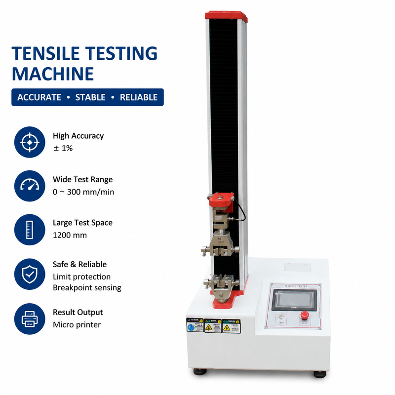Macchina di prova della resistenza alla trazione ad alta precisione 50 kg 100 kg 200 kg Tester universale di resistenza del materiale per nastro di gomma a pellicola di plastica