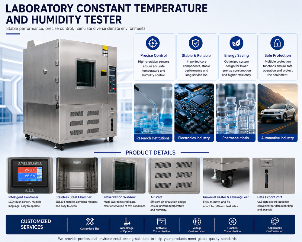 Camera climatica programmabile ad alta precisione 220V per cabina di prova 1 anno macchina per umidità a temperatura costante