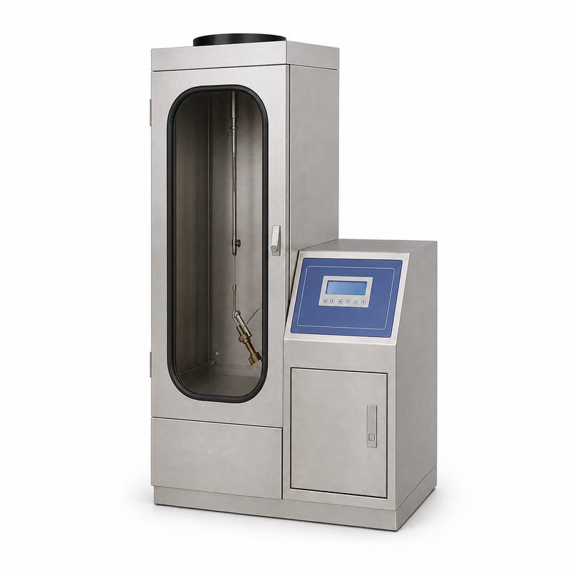 Apparecchiatura per il test di resistenza al fuoco dei tessuti ASTM D6413 Vertical Flame Tester per uso di laboratorio