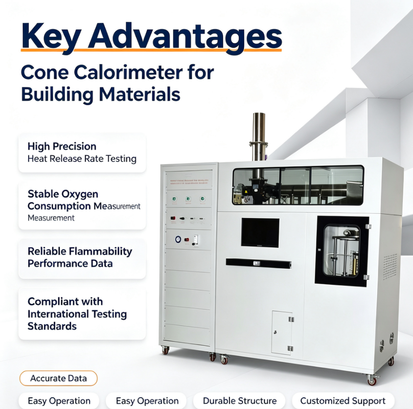 Oxygen Consumption Cone Calorimeter Building Material Heat Release Rate Tester Combustion Flammability Fire Testing Machine