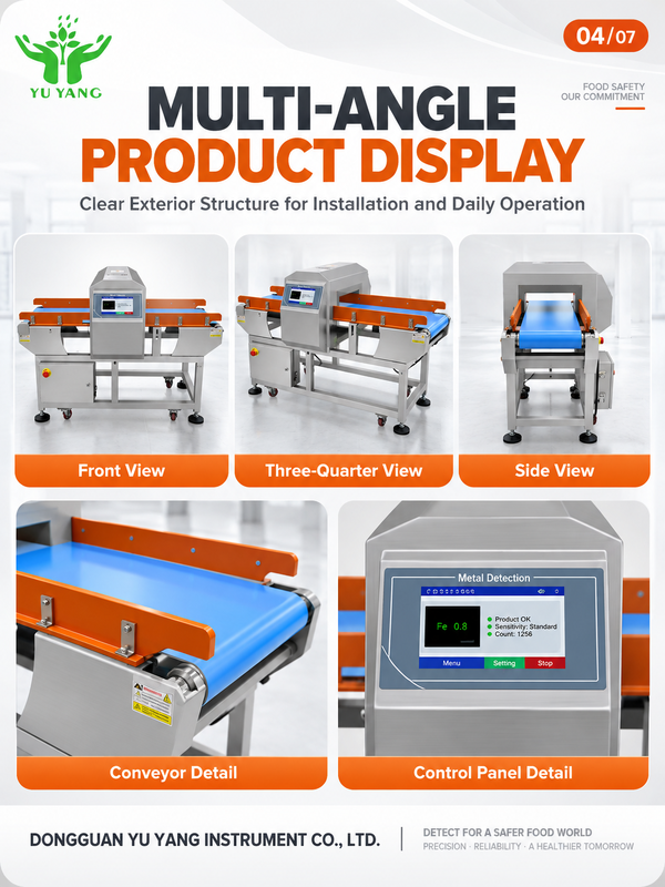 High Precision Food Metal Detector Machine, SUS304 Stainless Steel Food Safety Metal Detector