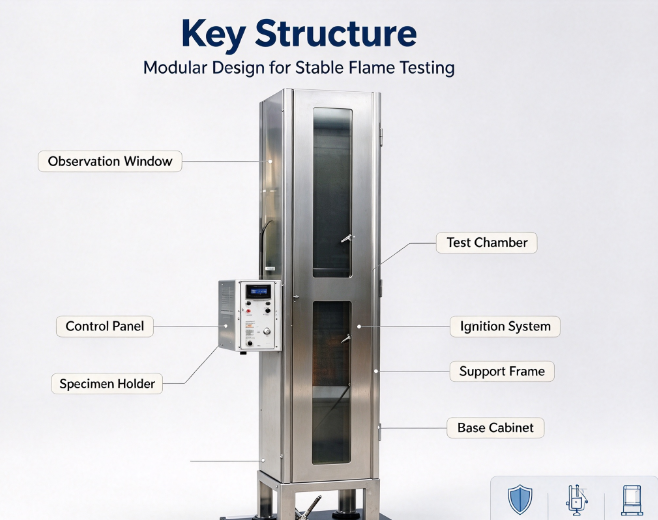 Vertical Flame Propagation Test Equipment for Multi-layer Fabrics Plastic Films Area Density >700g/m²